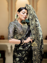Midnight Black Uppada Silk Saree
