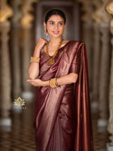 Sangria Maroon  Kanchipuram Silk Saree