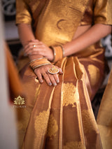 Caramel Gold Kanchipuram Tissue Silk Saree