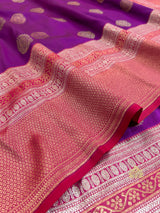 Eggplant Purple Banarasi Katan Silk Saree