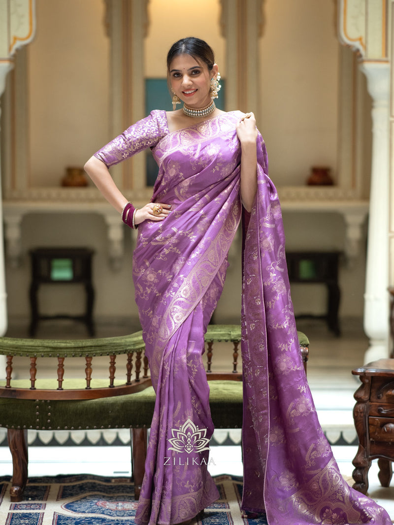 Royal Lavender Banarasi Uppada Silk Saree