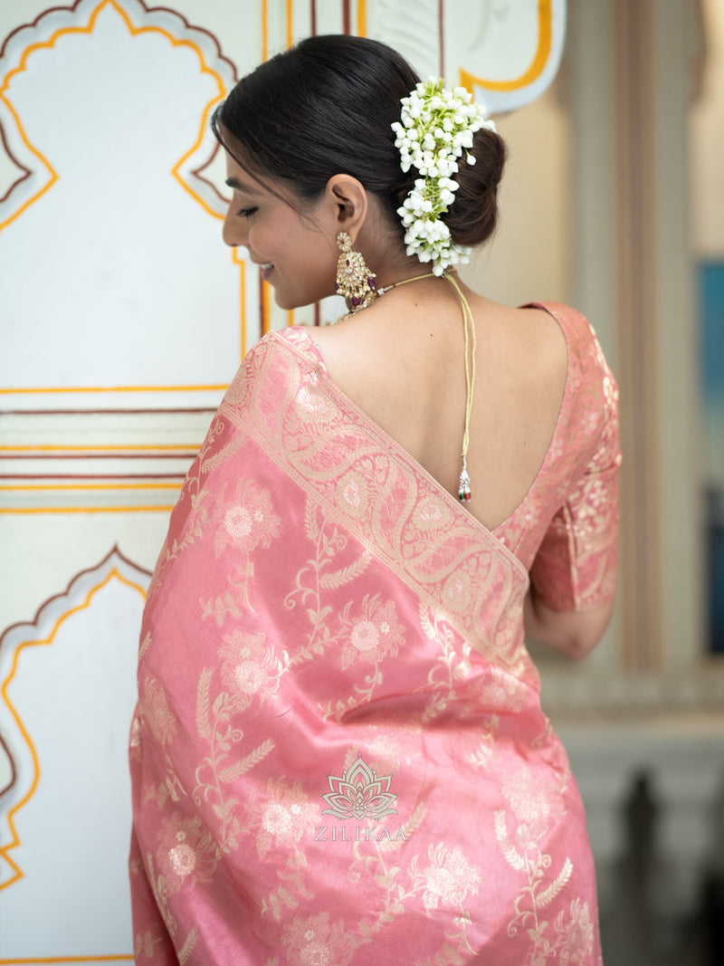 Orchid Pink Banarasi Uppada Silk Saree