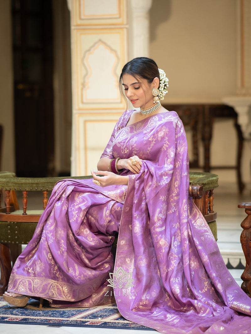 Royal Lavender Banarasi Uppada Silk Saree