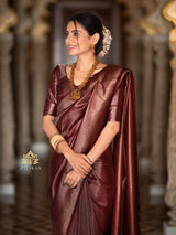 Sangria Maroon  Kanchipuram Silk Saree
