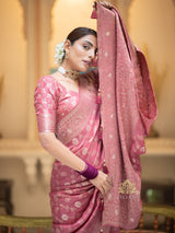 Orchid Pink Banarasi Uppada Silk Saree