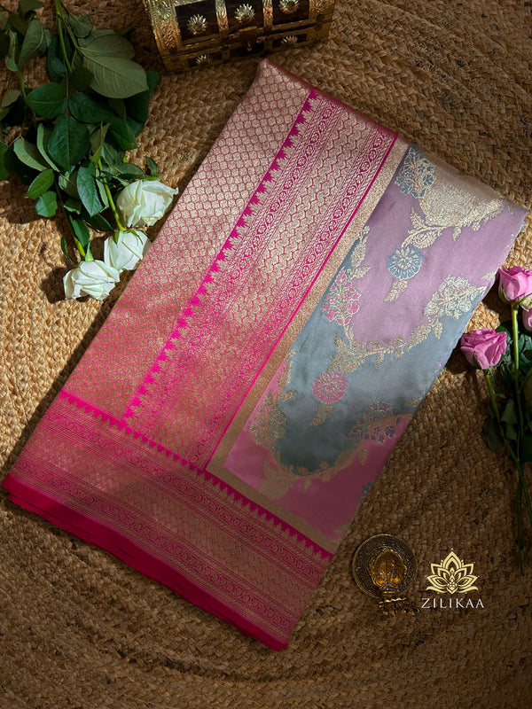 Multi color Rangkat Banarasi Katan Silk Saree