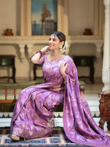 Royal Lavender Banarasi Uppada Silk Saree