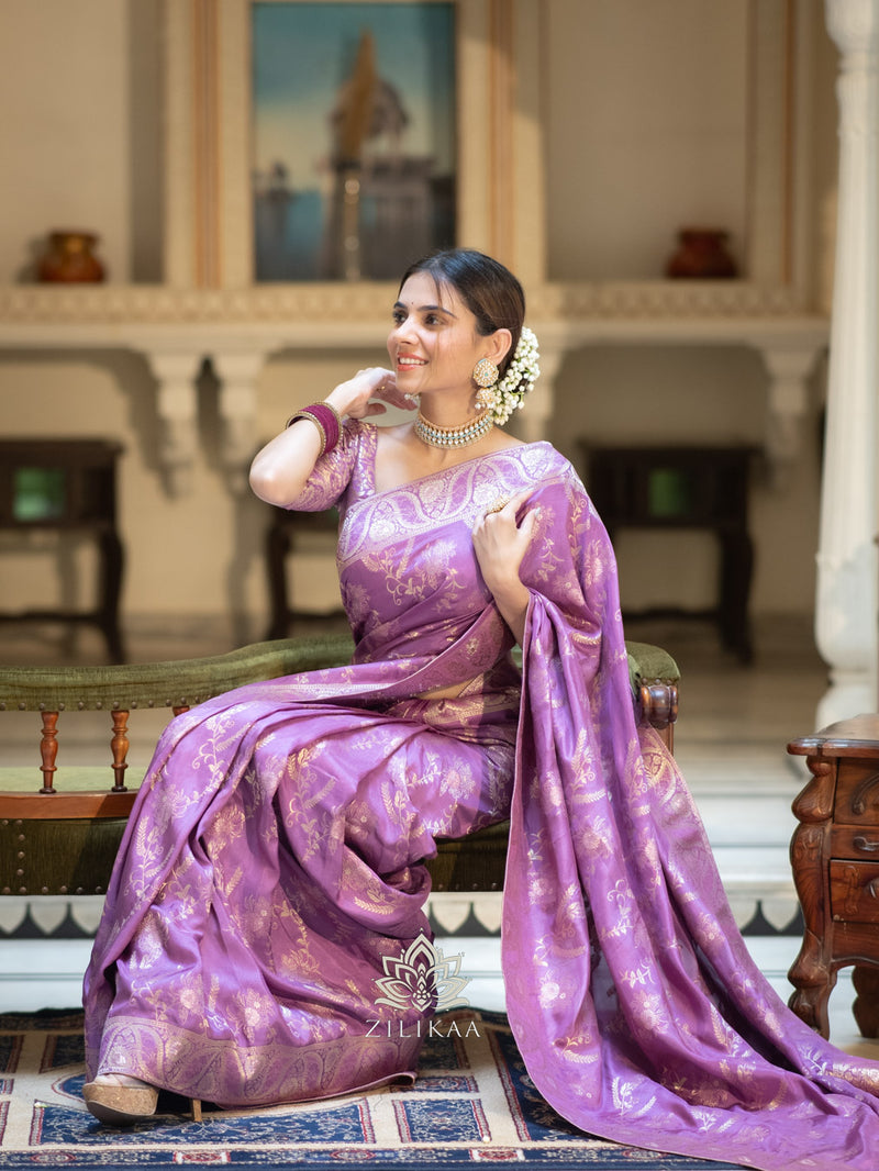 Royal Lavender Banarasi Uppada Silk Saree