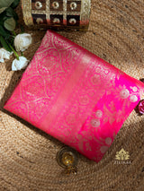 Queen Pink Banarasi Katan Silk Saree