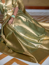 Olive Green Kanchipuram Tissue Silk Saree