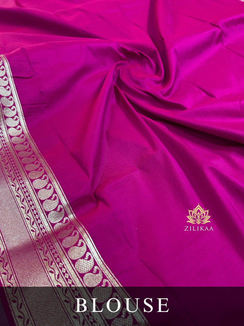 Lilac Purple Banarasi Katan Silk Saree
