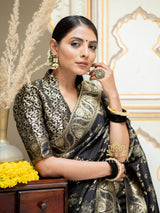 Midnight Black Uppada Silk Saree