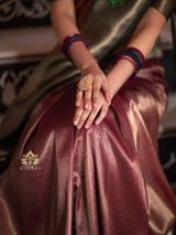 Maroon with Bottle Green  Kanchipuram Silk Saree
