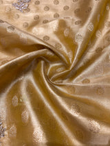 Golden Special Zardozi Hand Embroidery Kanchipuram Tissue Silk Saree