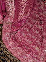 Queen Pink Zardozi Handwork Banarasi Silk Saree