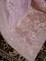 Baby Pink Zardozi Handwork Munga Banarasi SIlk Saree