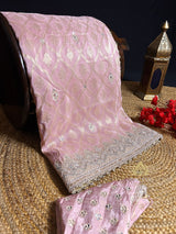 Baby Pink Zardozi Handwork Munga Banarasi SIlk Saree