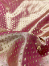Salmon Pink Kanchipuram Tissue Silk Saree with Zardozi Hand Embroidery