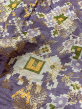 Lavender Zardozi Handwork Patola Designer Munga silk saree
