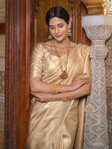 Ivory White  Kanchipuram Silk Saree