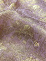 Lilac Purple Zardozi Handwork Kanchi Tissue Silk Saree
