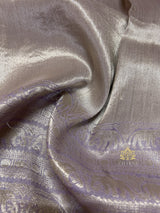 Lilac Purple Designer Hand Embroidery Kanchi Tissue Silk Saree