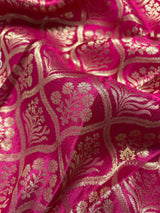 Queen Pink Zardozi Handwork Banarasi Silk Saree