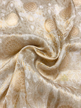 Ivory White Self Woven Kanchi Silk Saree with Zardozi Hand Embroidery
