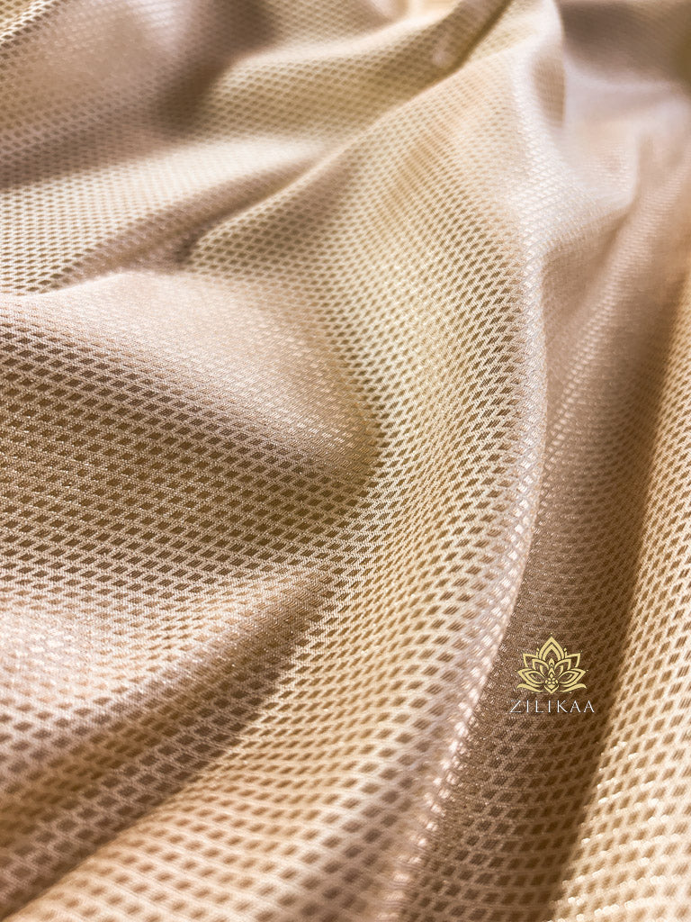 Ivory White  Kanchipuram Silk Saree