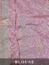 Baby Pink Zardozi Handwork Munga Banarasi SIlk Saree