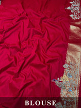 Bride Special Zardozi Hand Embroidery Kanchipuram Silk Saree