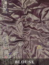 Plum Wine Banarasi Katan Silk Saree with Zardozi Handwork