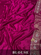 Queen Pink Zardozi Handwork Banarasi Silk Saree