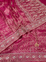 Queen Pink Zardozi Handwork Banarasi Silk Saree