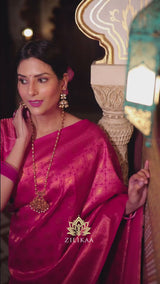 Queen Pink Kanjeevaram Silk Saree