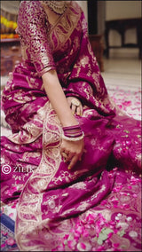 Plum Wine Banarasi Uppada Silk Saree