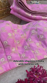 Baby Pink Banarasi Uppada Silk Saree