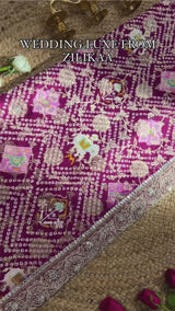 Plum Wine Zardozi Handwork Patola Munga Silk Saree