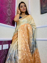 Multi Shade Hand Dyed Banarasi Silk Saree