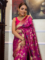 Sangria Purple Banarasi Silk Saree
