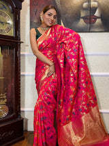 Queen Pink Banarasi Silk Saree