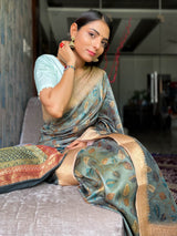 Sacramento Green Uppada Cotton Silk Saree