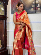 Queen Pink Banarasi Silk Saree