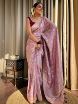 Lavender Purple Banarasi Uppada Silk Saree
