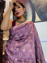 Sangria Purple Uppada Cotton Silk Saree