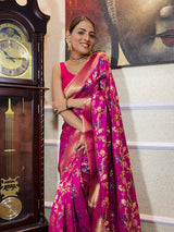 Sangria Purple Banarasi Silk Saree