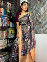 Berry Blue Uppada Cotton Silk Saree
