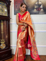 Queen Pink Banarasi Silk Saree