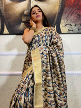 Tuscan Tan Uppada Cotton Silk Saree