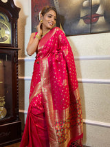 Queen Pink Banarasi Patola Silk Saree